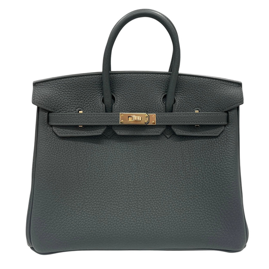 HERMES 愛馬仕 BIRKIN 25 柏金包 TOGO皮 墨綠色系 金釦