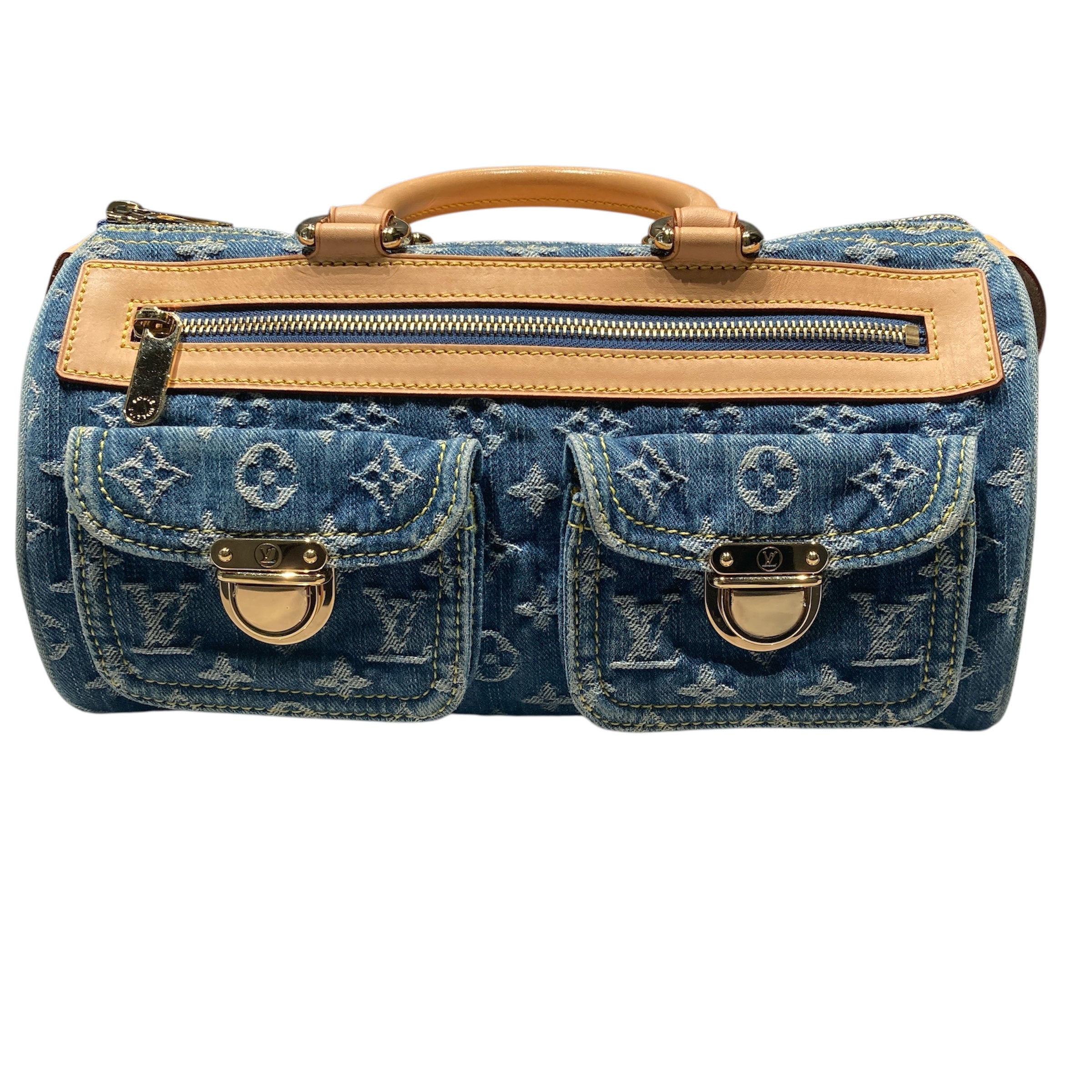 LOUIS VUITTON 路易威登 NEO SPEEDY 藍色 丹寧布  金釦