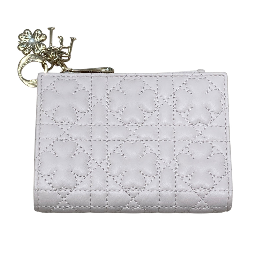DIOR 迪奧 Lady Dior Dahlia 短夾 羊皮 粉色 金釦