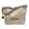 CHANEL 香奈兒 肩背包 小牛皮 CHANEL22 白色 金釦