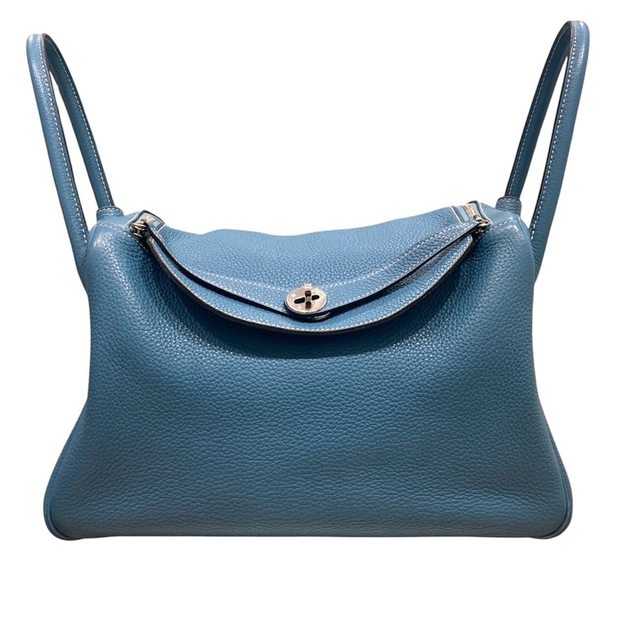 HERMES 愛馬仕  LINDY 34 TC牛皮 藍色 銀扣