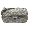 CHANEL 香奈兒 SILVER ICE CUBE ON ROCKS 冰塊包 翻蓋肩背包 銀色 銀釦