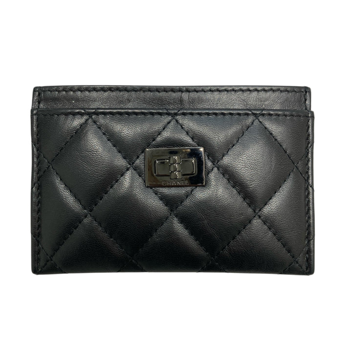 CHANEL 香奈兒 SO BLACK 2.55 菱格紋 皮革 卡夾包 黑色