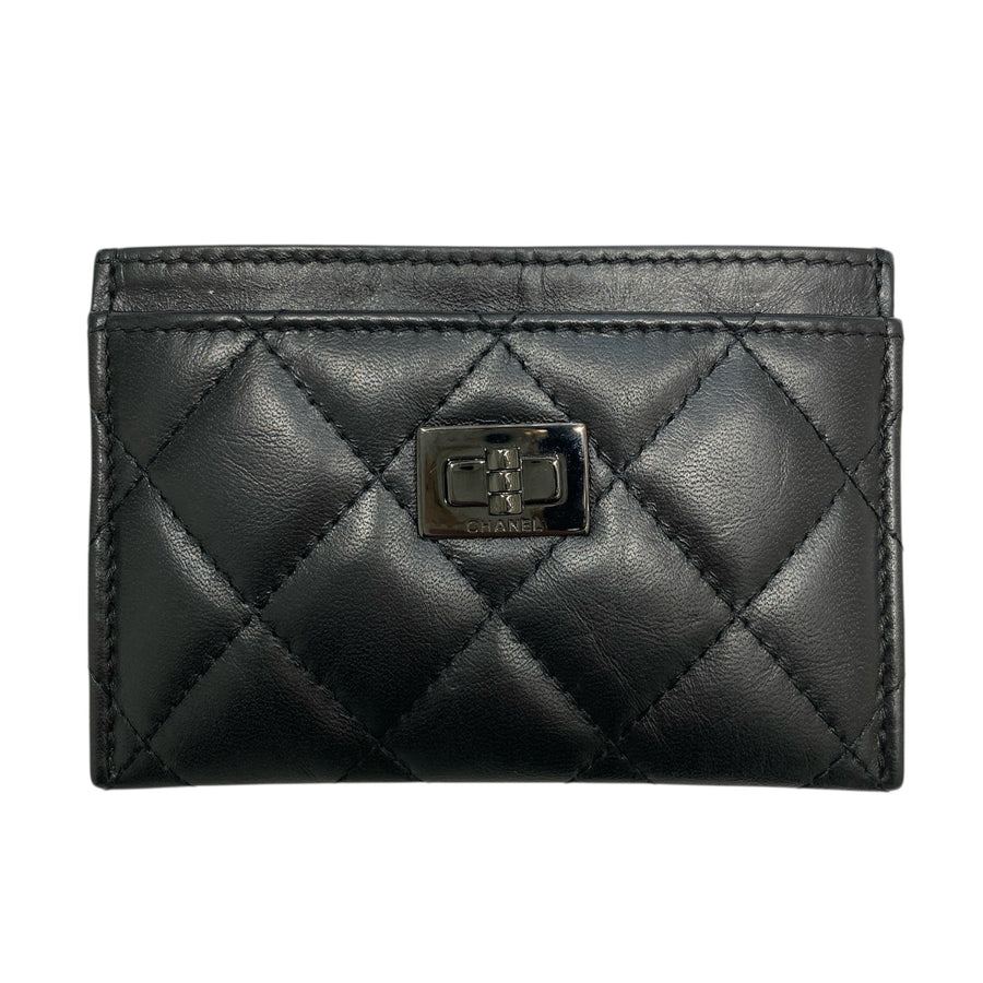 CHANEL 香奈兒 SO BLACK 2.55 菱格紋 皮革 卡夾包 黑色