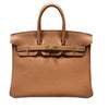 HERMES 愛馬仕  BIRKIN25 金棕色 牛皮 金釦