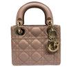 DIOR 迪奧 MINI LADY DIOR 煙粉色 皮革 淡金釦