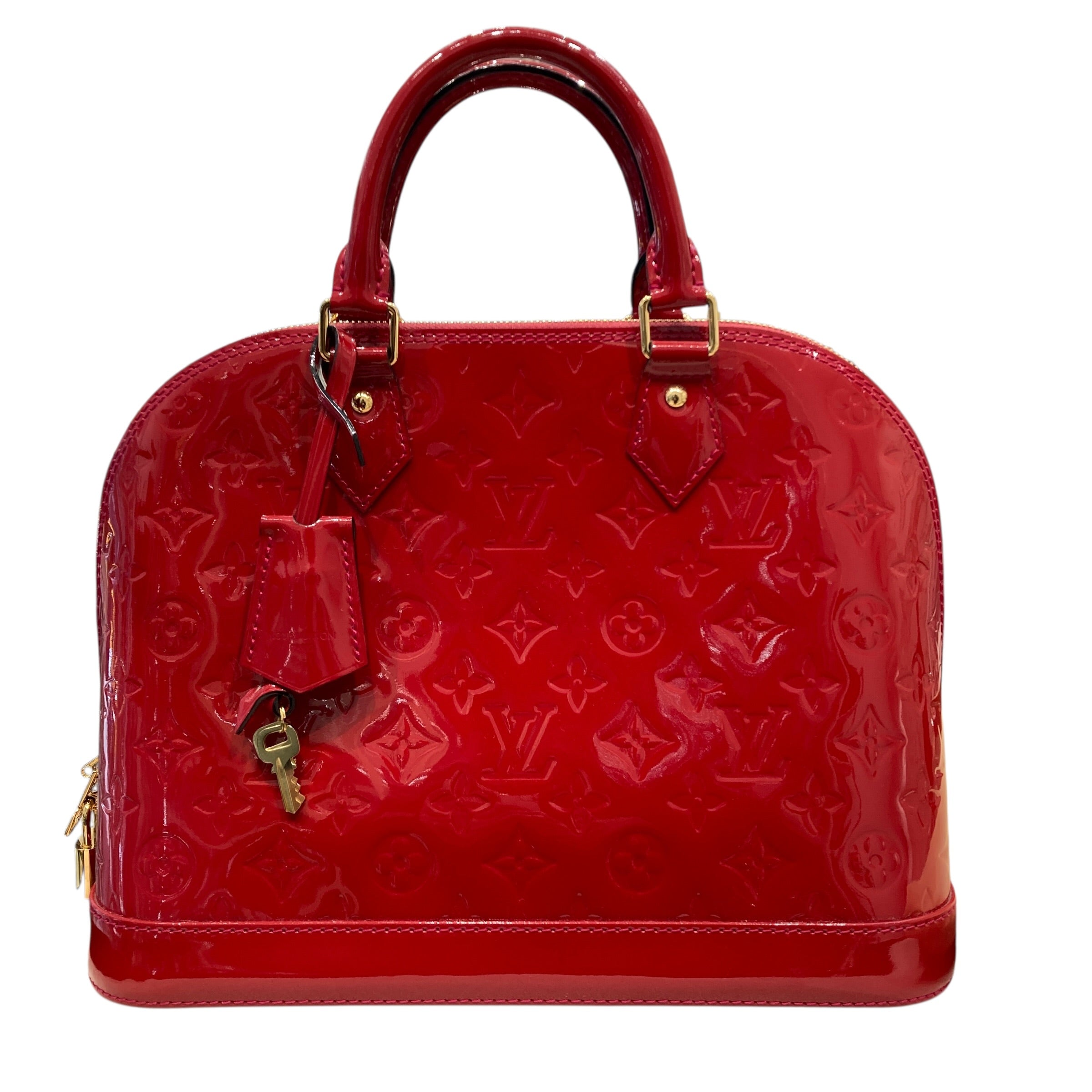 LOUIS VUITTON 路易威登 Monogram Vernis Alma PM M91770 漆皮 紅色 金釦