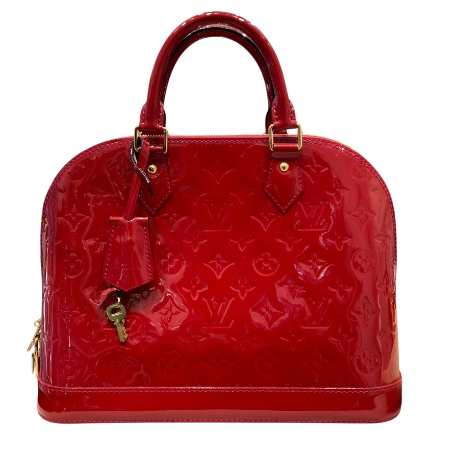 LOUIS VUITTON 路易威登 Monogram Vernis Alma PM M91770 漆皮 紅色 金釦