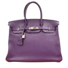 HERMES 愛馬仕 Birkin35 ☐P刻 Togo皮 紫色 銀釦