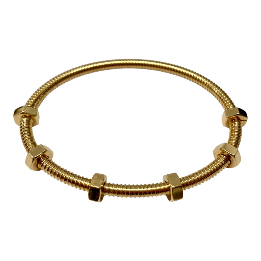 CARTIER 卡地亞 ÉCROU DE CARTIER 手鐲 K18 Au750 YG  SIZE:#16
