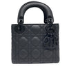 DIOR 迪奧 MINI LADY DIOR 黑色 皮革 黑釦