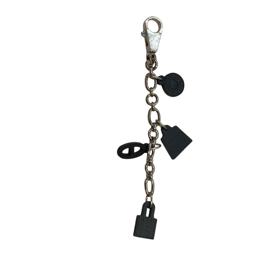 HERMES 愛馬仕 AMULETTES 鑰匙圈 不鏽鋼 銀釦
