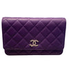 CHANEL 香奈兒 WOC 紫色 羊皮 銀扣