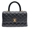 CHANEL 香奈兒 COCO HANDLE 肩背包 黑色 荔枝牛皮 金釦