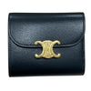 CELINE 思琳 Small Flap Wallet Triomphe 三折短夾 光滑小牛皮 金色凱旋門