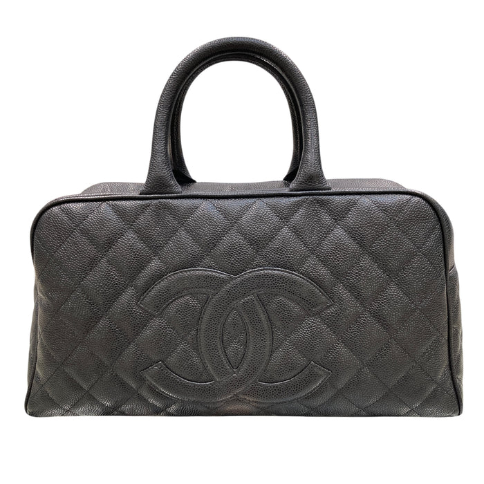 CHANEL 香奈兒 A20997 MATELASSE 牛皮 保齡球 手提包 黑色