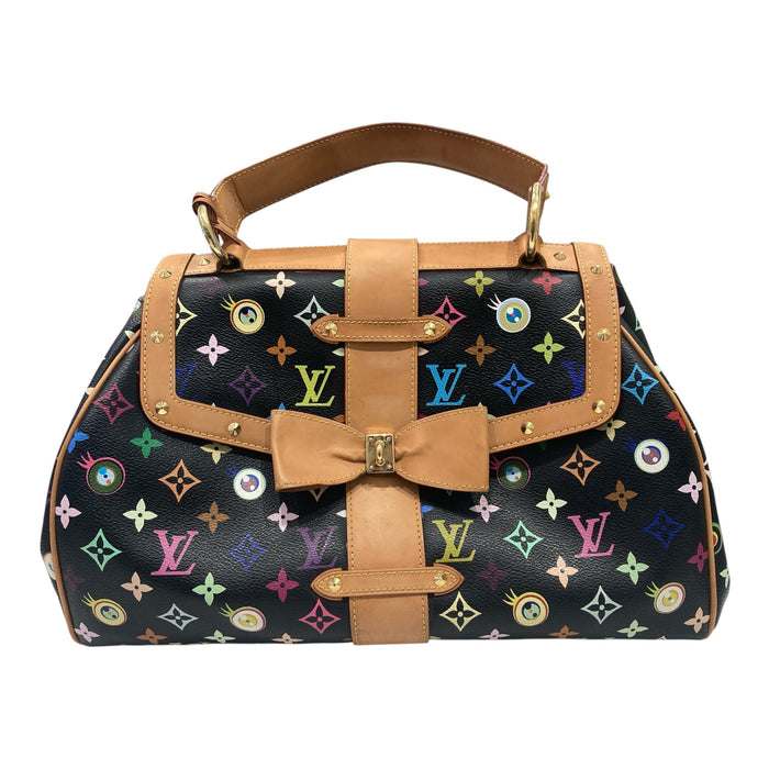 LOUIS VUITTON 路易威登 村上隆 EYE LOVE YOU 黑色 三彩 手提包