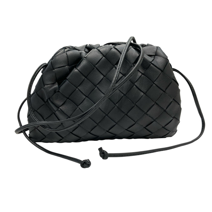 BOTTEGA VENETA 寶緹嘉 MINI POUCH 編織雲朵側背包 黑