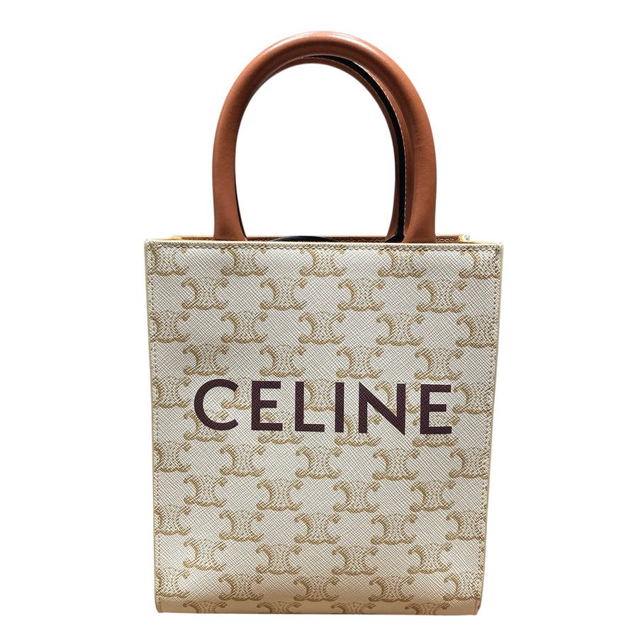 CELINE MINI VERTICAL CABAS 白色 帆布