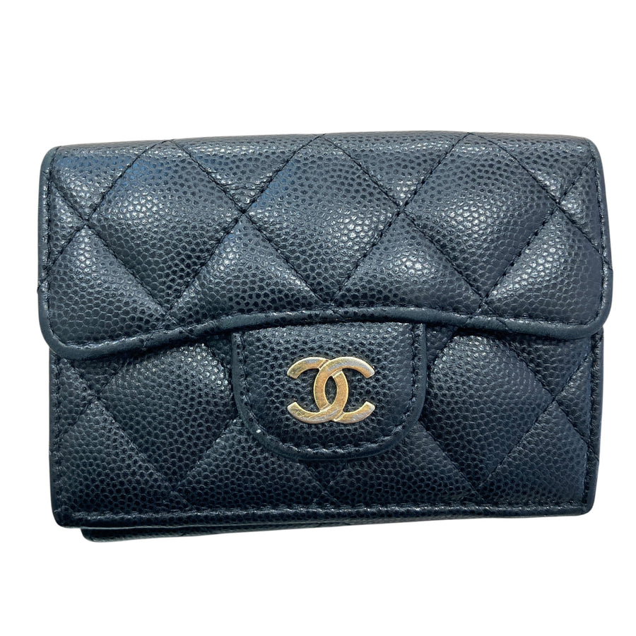 CHANEL 香奈兒 Classic Small Flap Wallet 三折短夾  AP0230 黑色 荔枝牛皮 金釦