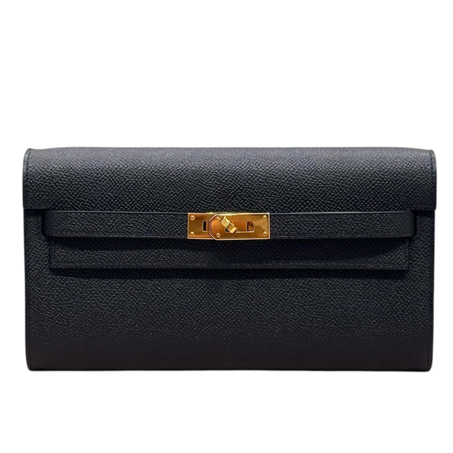 HERMES KELLY TO GO 側背包 Epsom 小牛皮 黑色 金扣