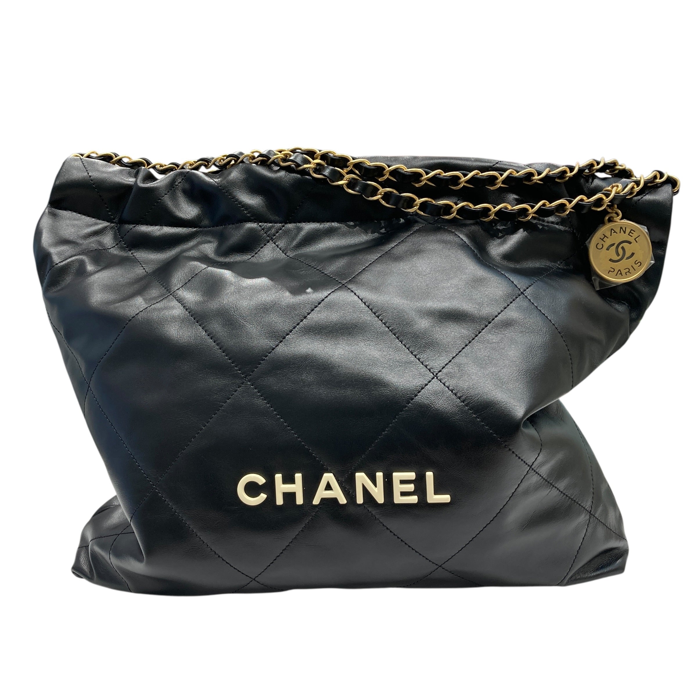 CHANEL 香奈兒 22 BAG 黑色 金釦