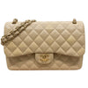 CHANEL 香奈兒 CLASSIC FLAP 30 口蓋包 肩背包 羊皮 奶茶色 金扣