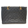 CHANEL 香奈兒 GRAND SHOPPING TOTE 黑色 皮革 金釦