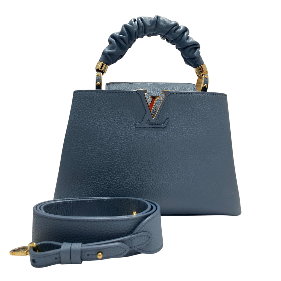 LOUIS VUITTON 路易威登 CAPUCINES BB SCRUNCHIE M58726 單肩包/兩用手提包 TAURILLON皮革 藍色
