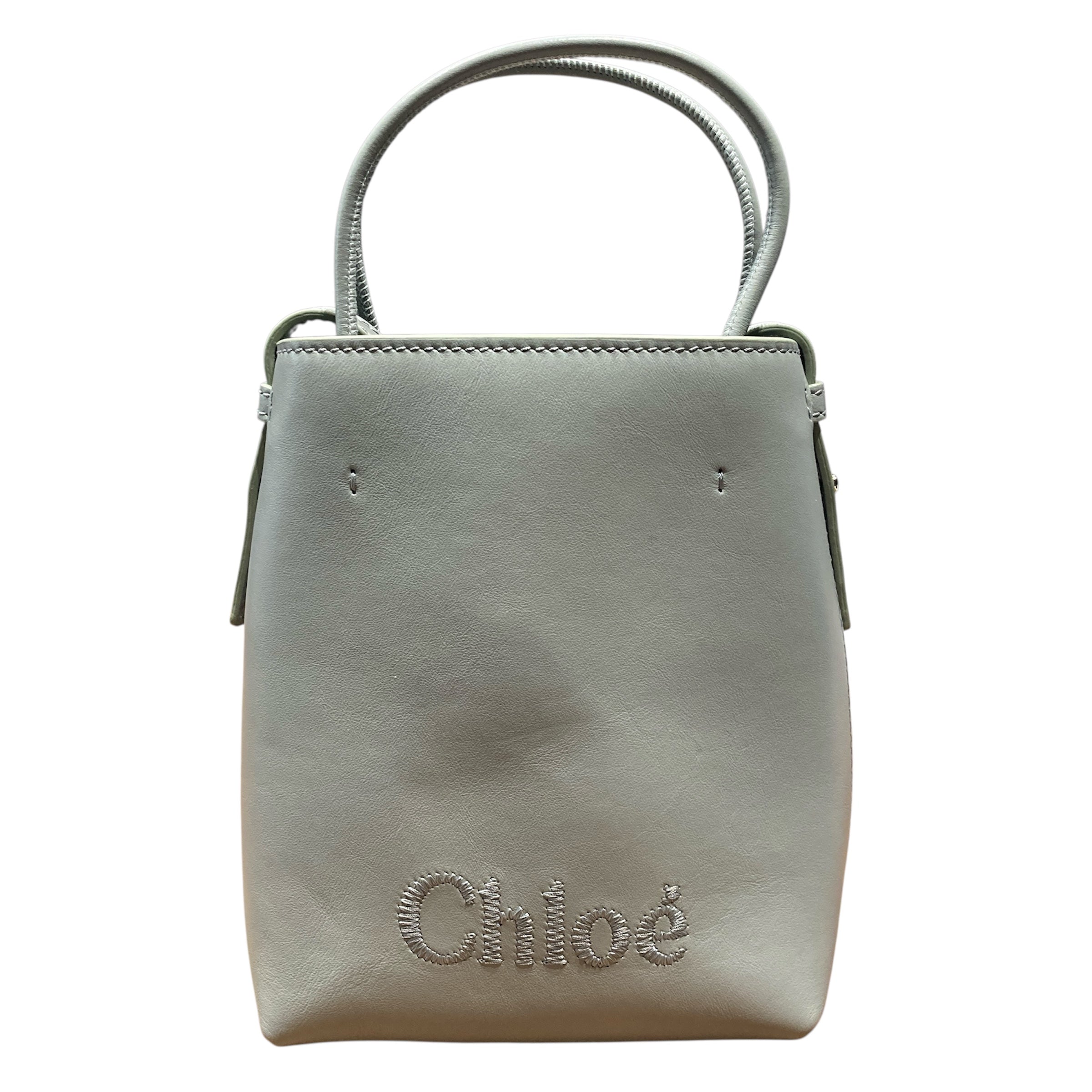 CHLOE SENSE MICRO TOTE BAG 淡綠色 皮革