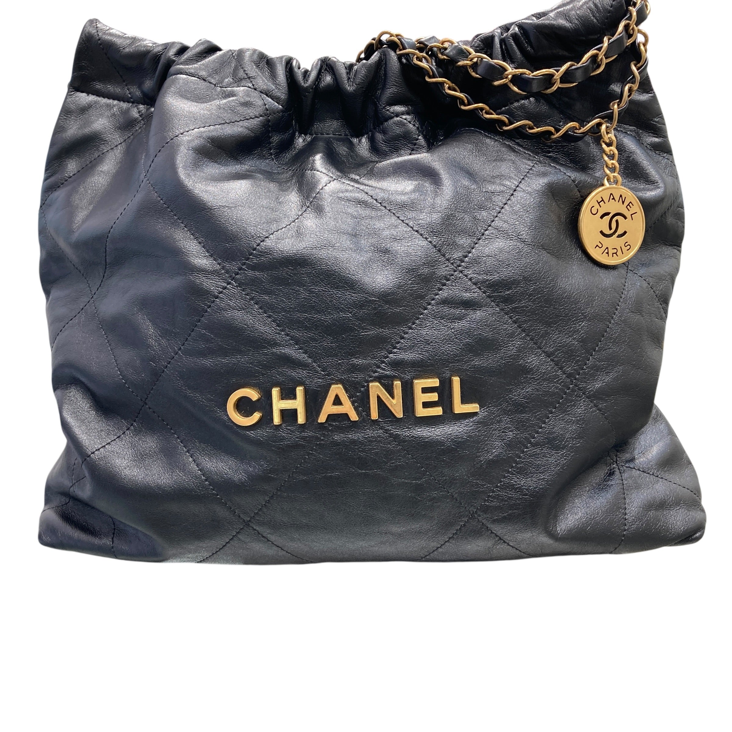CHANEL 香奈兒 22 BAG 黑色 金釦