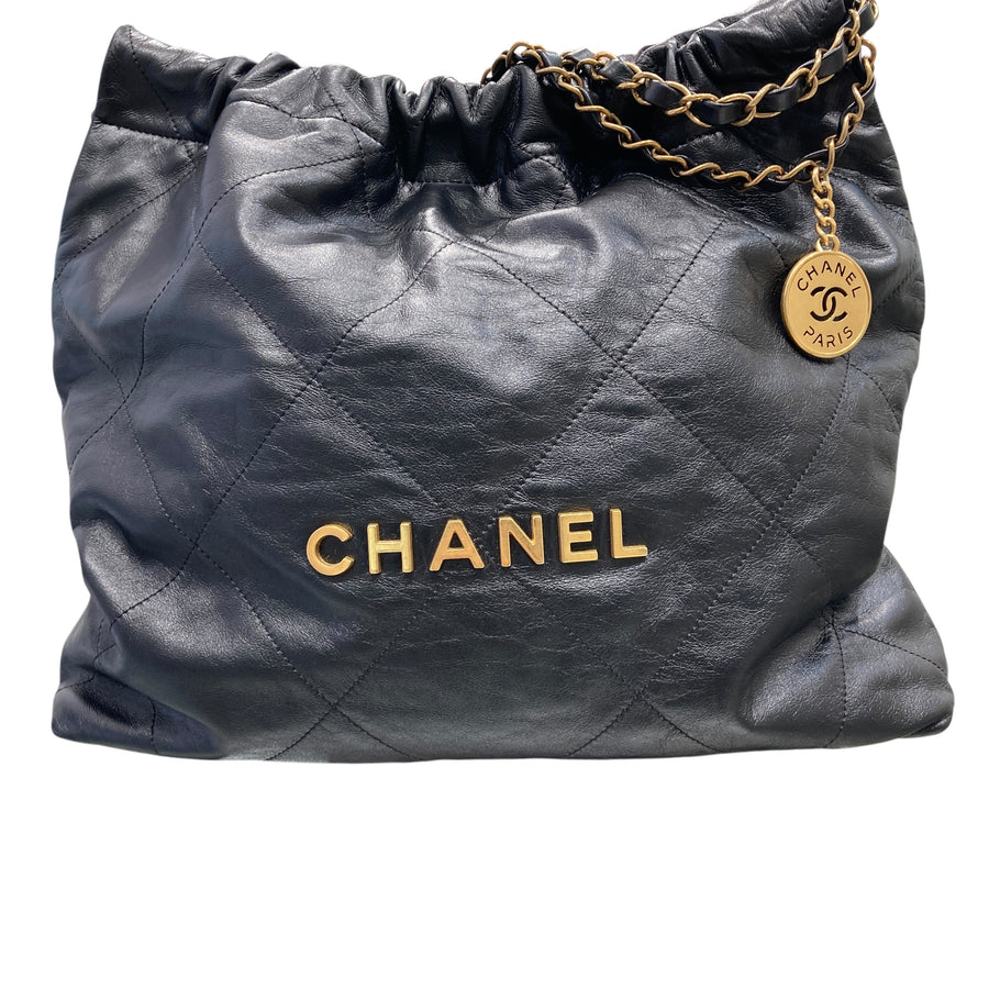 CHANEL 香奈兒 22 BAG 黑色 金釦
