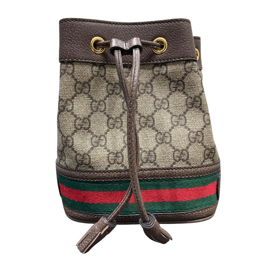 GUCCI 古馳 水桶包 550620 PVC帆布 老花 金釦