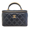 CHANEL 香奈兒 VANITY CASE 黑色 皮革 金釦