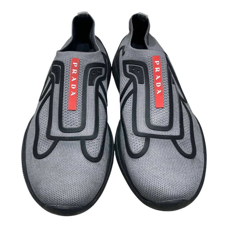 PRADA 普拉達 Prada America's Cup Slip-on  針織一腳蹬襪套休閒鞋 UK11