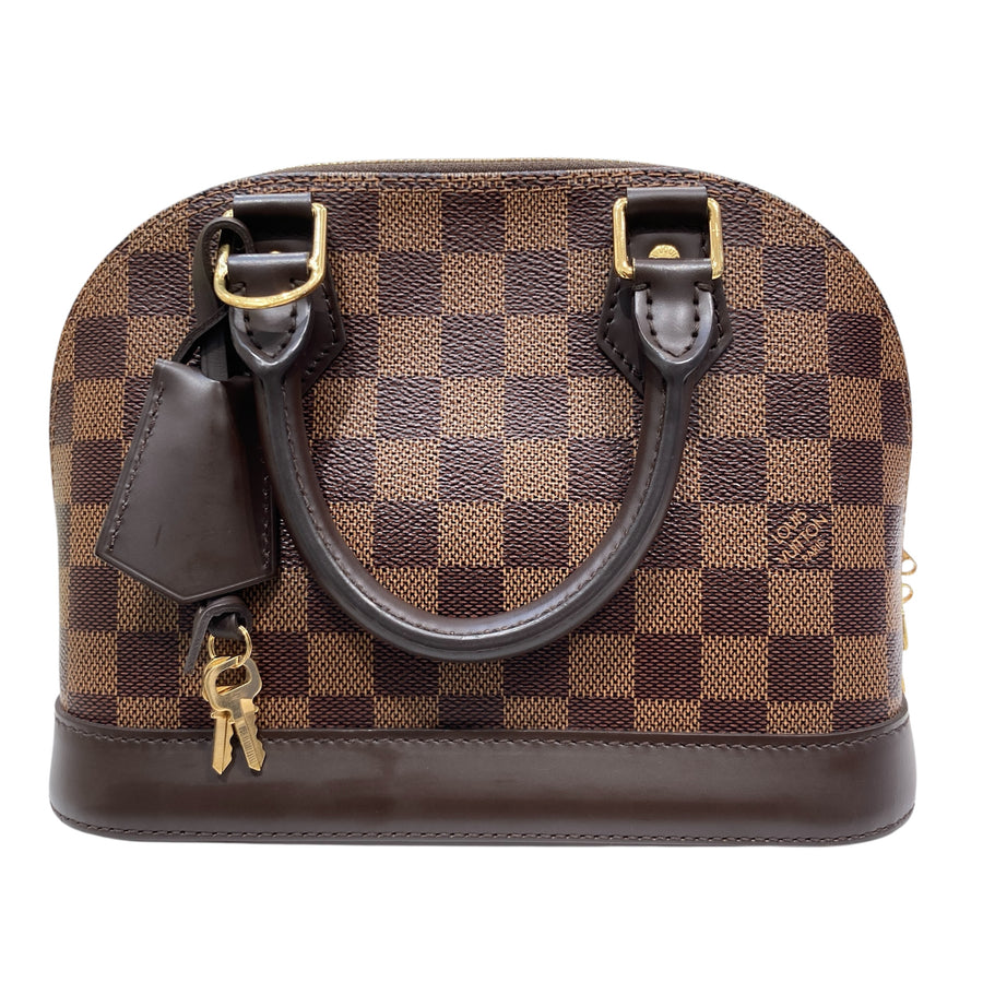 LOUIS VUITTON 路易威登 N41221 經典DAMIER ALMA BB PVC手提斜背手提包 棕色