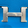 HERMES 愛馬仕 PFEUILLE CONSTANCE SLIM BICO 藍色 銀釦