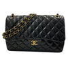 CHANEL 香奈兒 COCO CF30 Jumbo 羊皮 肩背包 黑色 金釦
