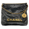 CHANEL 香奈兒 CHANEL22 Mini 小牛皮 斜背包 黑色 金釦