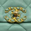 CHANEL CHANEL19 藍綠色 小羊皮 鍊條腰包