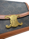 CELINE 思琳 TEEN TRIOMPHE BAG 肩背包 帆布 老花 金釦