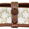 CELINE 賽琳 Folco In Medium Triomphe帆布 皮革 肩背包 白色老花 金棕色