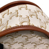 CELINE 賽琳 Folco In Medium Triomphe帆布 皮革 肩背包 白色老花 金棕色