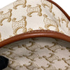 CELINE 賽琳 Folco In Medium Triomphe帆布 皮革 肩背包 白色老花 金棕色