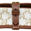 CELINE 賽琳 Folco In Medium Triomphe帆布 皮革 肩背包 白色老花 金棕色