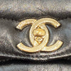 CHANEL 香奈兒  山形紋 雙C LOGO 皮穿鏈 翻蓋包 肩背包 皮革 黑色