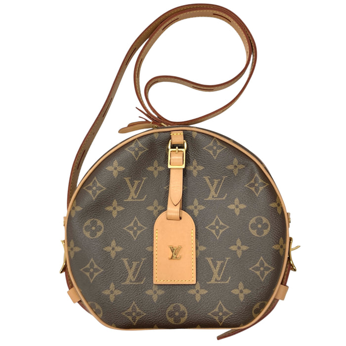 LOUIS VUITTON 路易威登 M52294 BOITE CHAPEAU SOUPLE PM 飯盒包 帆布肩背 圓餅包 老花 棕色 金釦