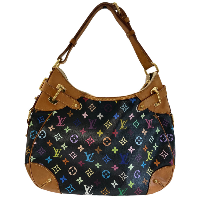 LOUIS VUITTON 路易威登 M40196 Greta Multicolore PVC帆布 肩背包 黑三彩