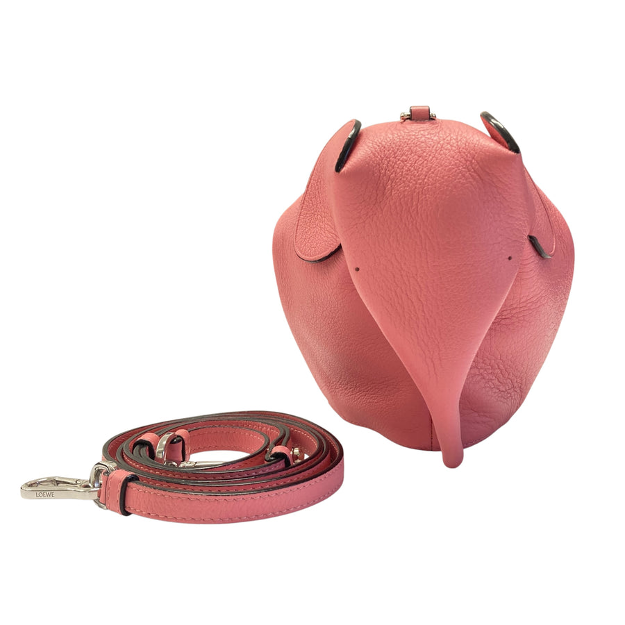 LOEWE 羅威 Elephant 牛皮 斜背包 粉色