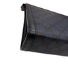GUCCI 古馳 手拿包 深藍色老花 PVC帆布 深藍色 銀扣